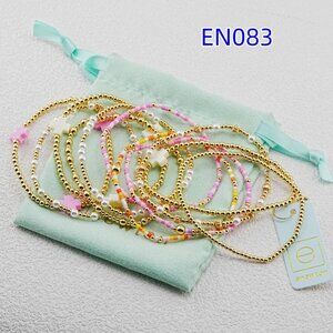 Enewton Pink Glass Tube Bead Bracelet